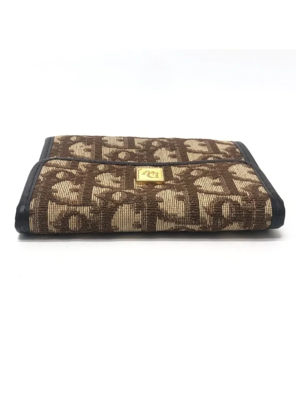 Dior Trifold Wallet Trotter Pattern Canvas Brown